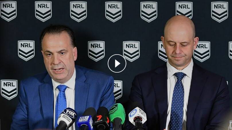 Australian Rugby League Commission chairman Peter V'landys and NRL CEO Todd Greenberg
