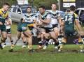 Maitland Pickers front rower Jayden Butterfield takes on the Macquarie line last Saturday. Picture: Amanda Hafey