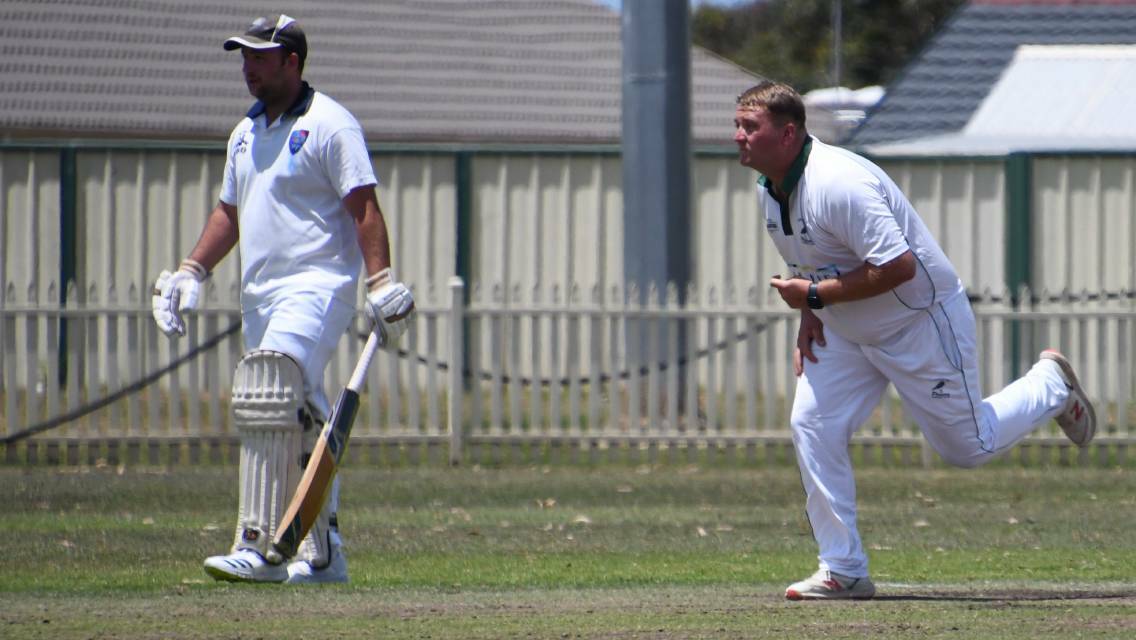Wests skipper Mitchell Fisher sends down a delivery against Thornton last season. Picture by Michael Hartshorn