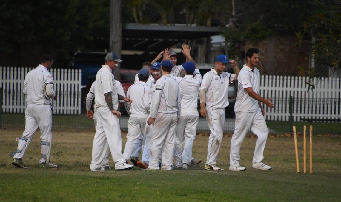 Easts celebrates after Nick Rinkin bowled Tim Baker to clinch a 49-run win against City United.