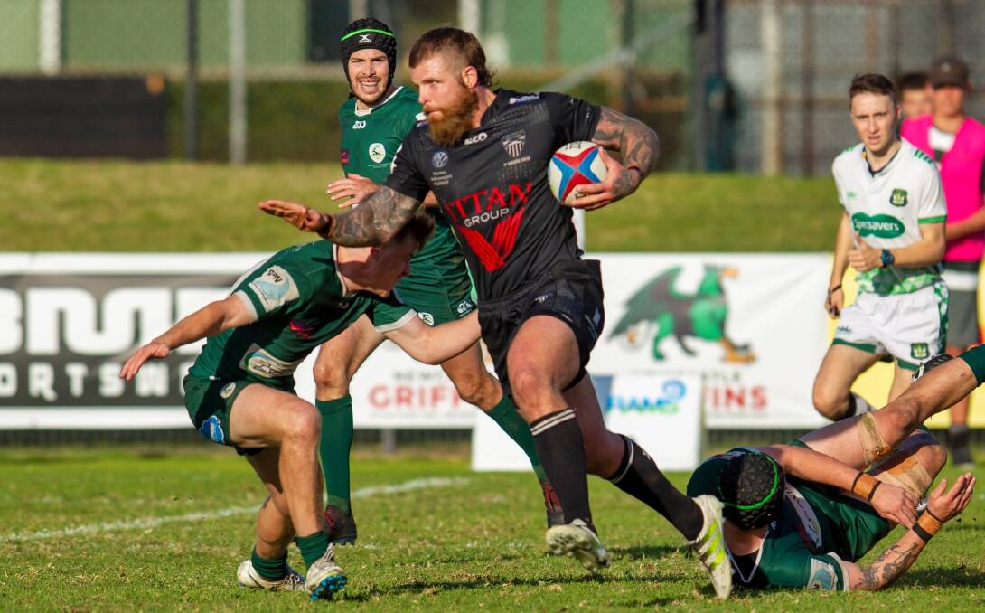 GUTSY EFFORT: Nick Davidson was vomitting with gastro in the rooms before turning in a man of the match performance for the Blacks last week. Picture: Stewart Hazell