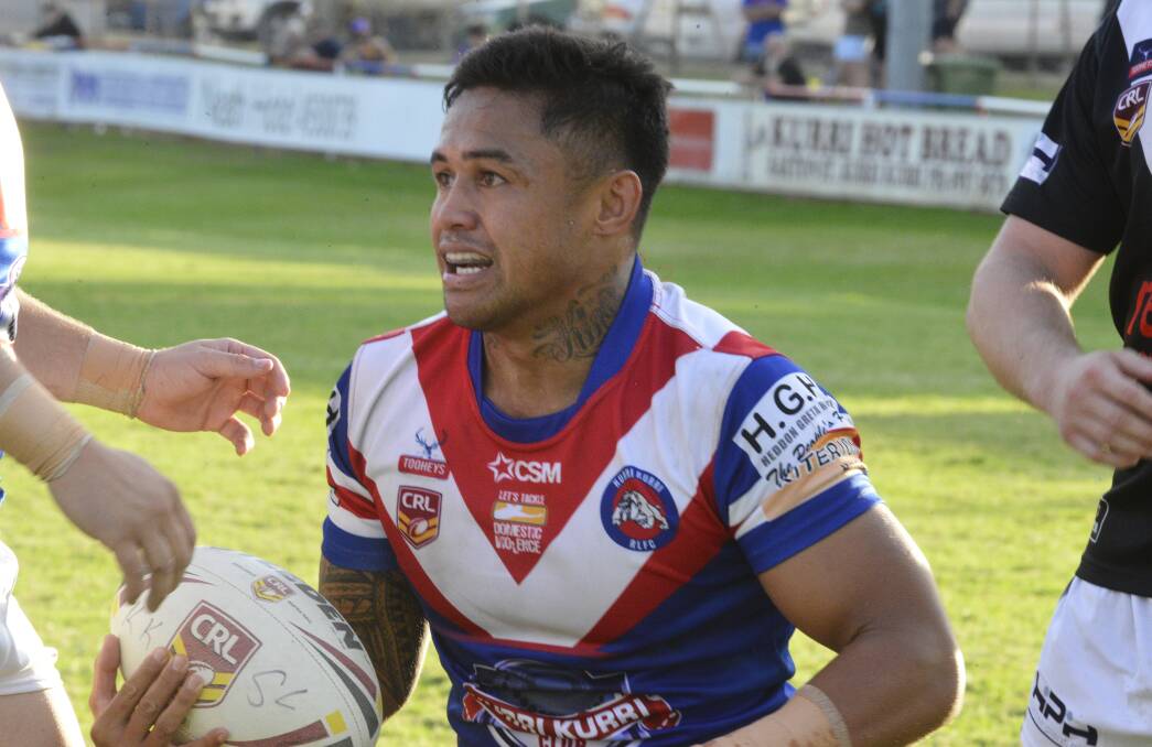 LEADER: Terence Seu Seu celebrates scoring a solo try. The Bulldogs skipper was at his inspirational best on Saturday. Picture: Michael Hartshorn