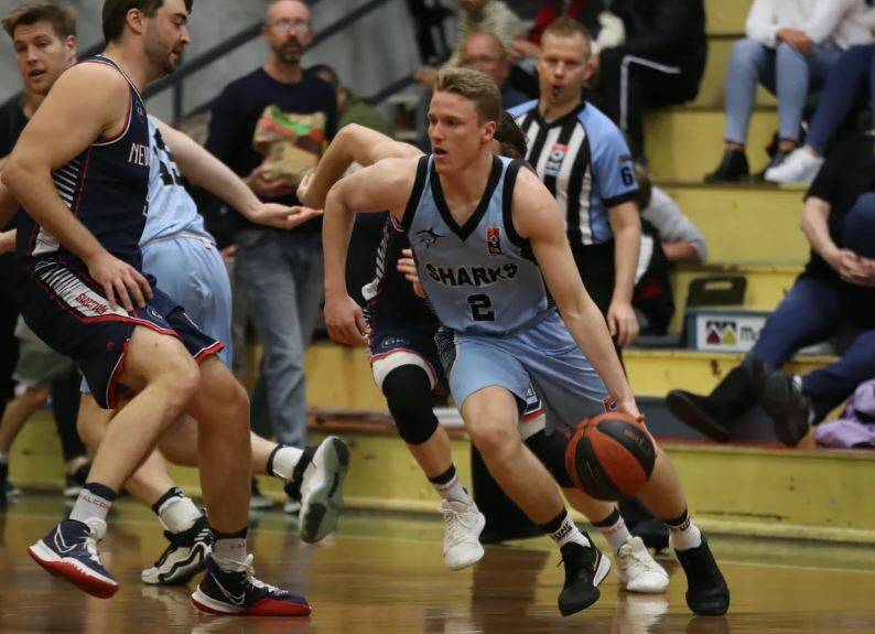 Sutherland's Lochlan Hutchison scored a game-high 26 in the Sharks 96-78 win against the Newcastle Falcons.