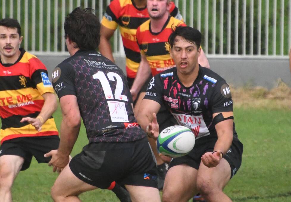 Five-eighth Hare Meihana (pictured in the trial match against Hornsby) made a strong debut for the Blacks against University.