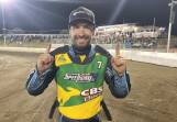 Hunter rider Rohan Tungate celebrates after winning the 2024 Australian Solo Speedway Championship. Picture supplied