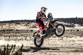 The Hunter's Toby Price on start stage four of the 2024 Dakar Rally. Picture courtesy KTM