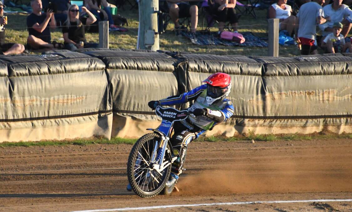 Jason Doyle made it three from three with victory in the third round of the 2023 Australian Solo Speedway Championship at Kurri Kurri on Monday night. Picture by Michael Hartshorn