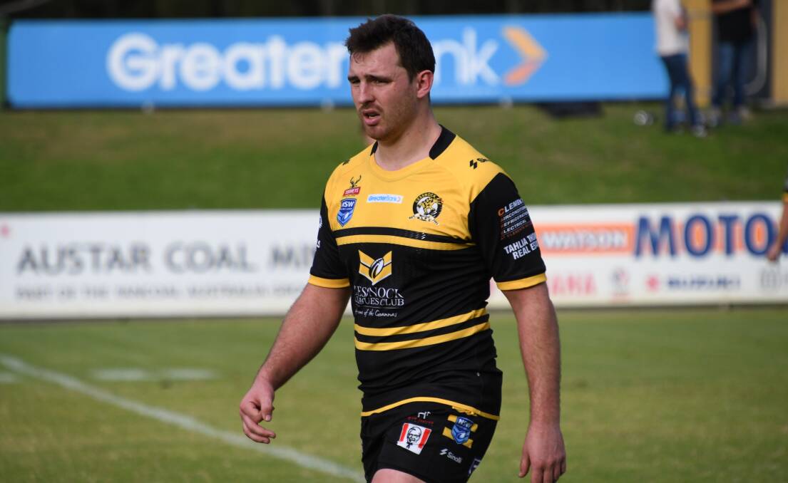 LEADING FROM FRONT: Cessnock captain Reed Hugo scored a hat-trick of tries in the Goannas 32-10 win against Lakes United on Sunday. Picture: Michael Hartshorn