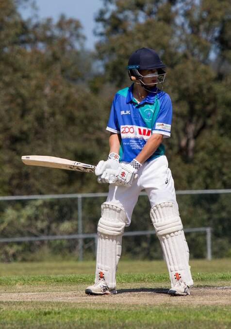 BIG Start: Joseph Hancock scored his second century of the under-16 season smashing 118 against Wine Country to follow up on his 114 against Easts Blue.