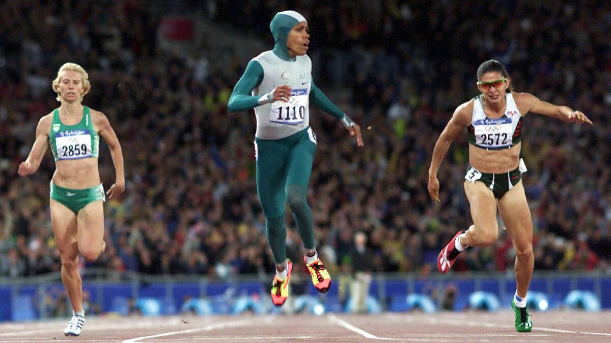 GOLDEN MOMENT: Cathy Freeman wins gold for Australia at the 2000 Olympics in Sydney.