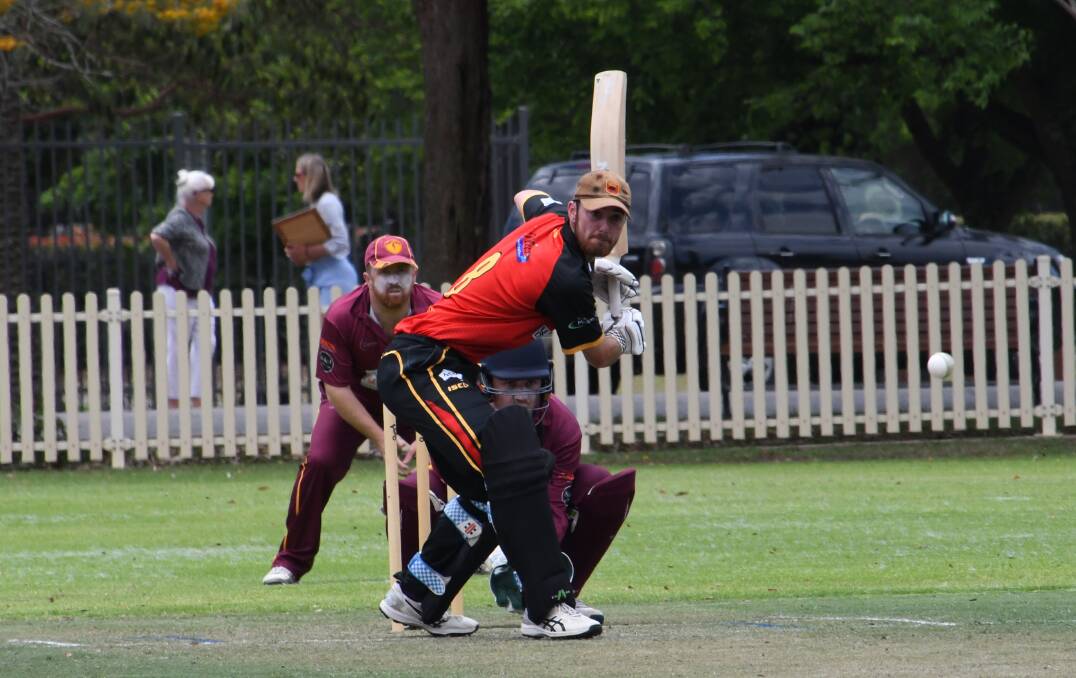 Northern Suburbs all-rounder Sean Gibson made 101 not out against City United at Robins Oval on Saturday, November 4. Pictured by Michael Hartshorn