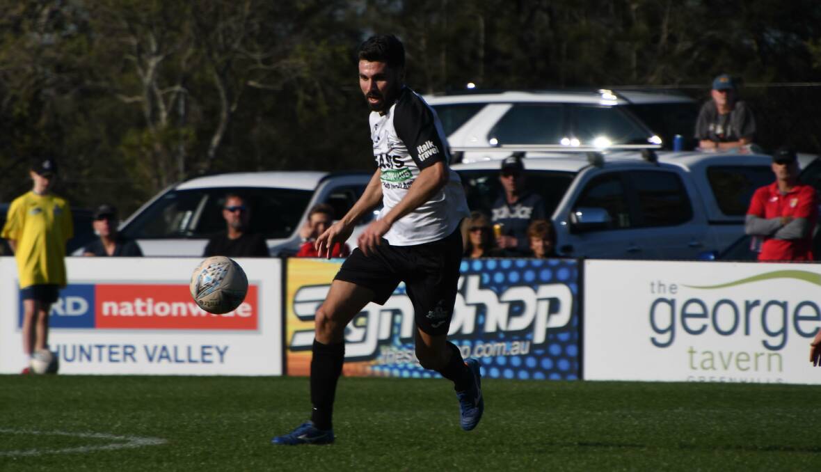 DOUBLE: Nick Cowburn struck home to sizzling goals from the 18 yard box in Maitland's 6-1 win against 