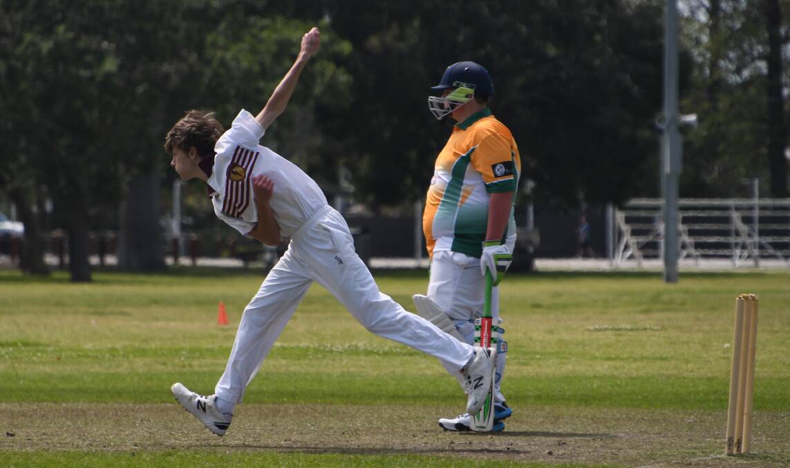 CALM: Cameron Wynn took a vital wicket in the closing stages of the game to secure victory for Maitland against Upper Hunter. 