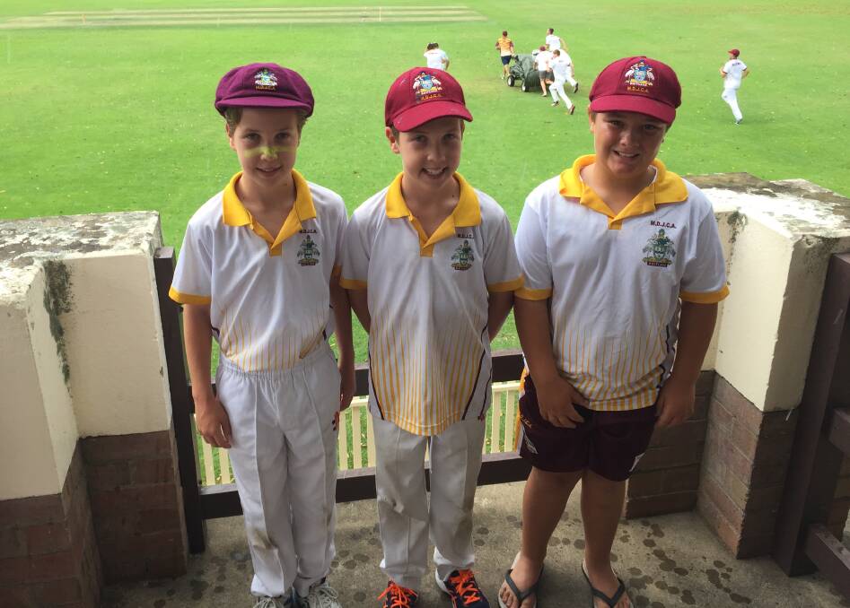 SECOND CAMPAIGN: Twins Oscar and Charlie Walker and teammate Jaxon Brooks have moved up to the under-13 representative team. 