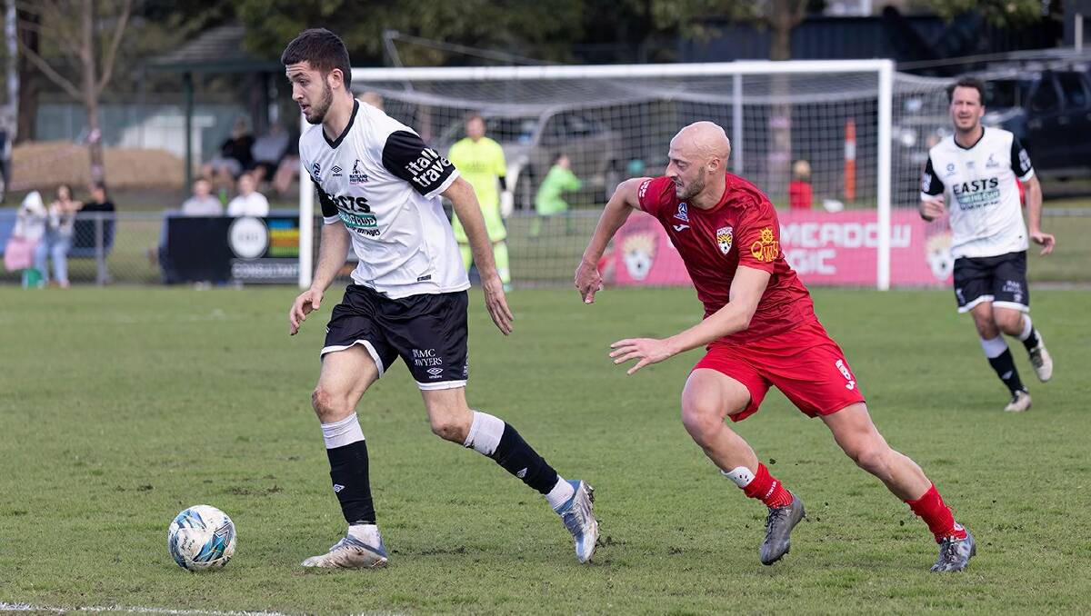 Ty Cousins returns to the Maitland Magpies line up this week for the major semi-final against Broadmeadow Magic. Cousins scored a goal in Maitland's 3-2 win against Magic in round 18. Picture by Graham Sports and Nature Photography