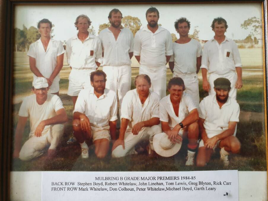 TITLE: Rick Carr (back far right) after winning the second grade premiership for Mulbring in 1984-85. 