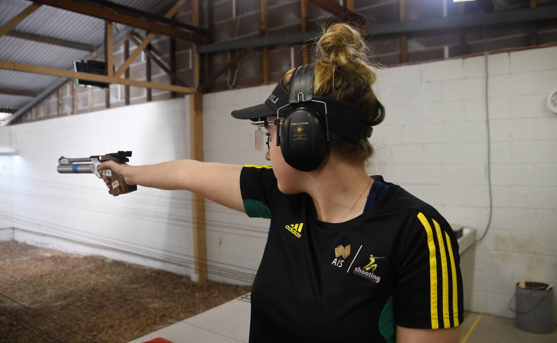 TAXING: Pistol shooting is a test of physical and mental stamina.