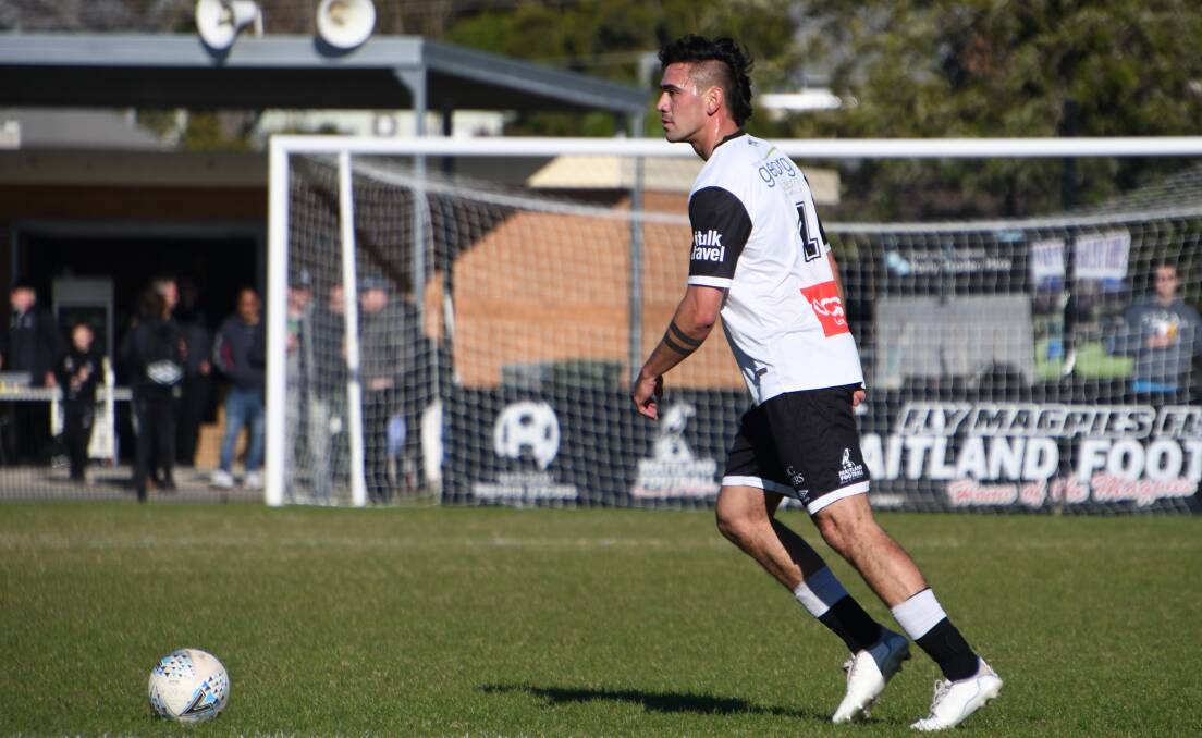 RED CARD: Maitland Magpies defender Zach Thomas.