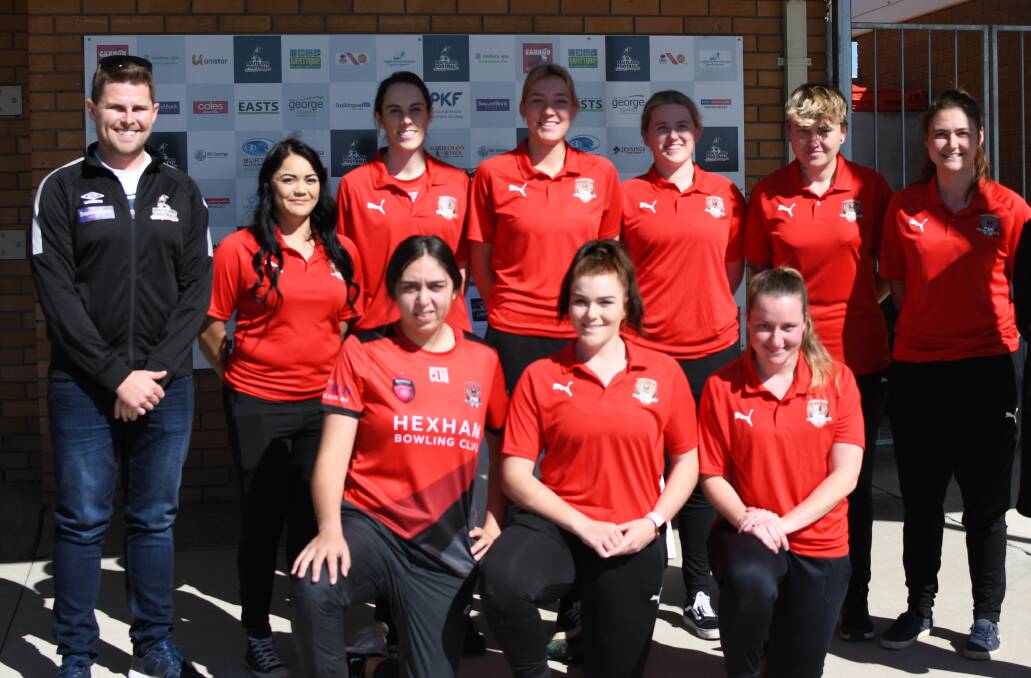 EXCITING CHALLENGES: Maitland Magpies women's coach Keelan with members of the Thornton Redbacks WPL team who come under the Magpies umbrella from next season.