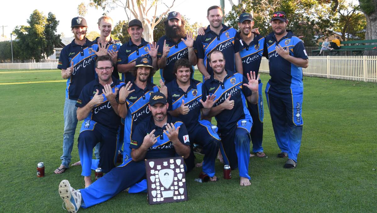 SIX OF THE BEST: Port Stephens players celebrate their sixth A-grade premiership in a row.