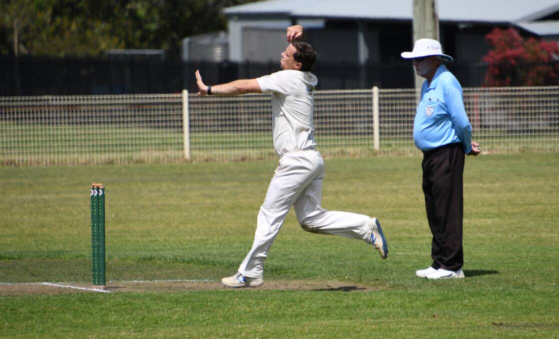 Andrew Vickery took 5-33 for City United against Tenambit Morpeth at Morpeth Oval on Saturday. Picture by Michael Hartshorn