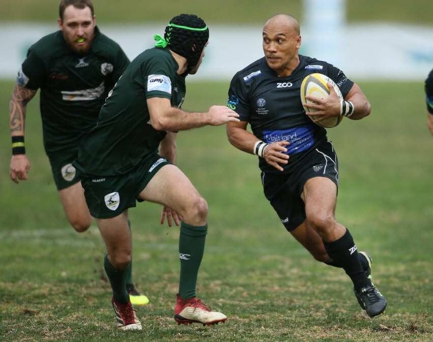 Two-time Anderson Medal winner Carl Manu in action for the Maitland Blacks. Picture: Marina Neil