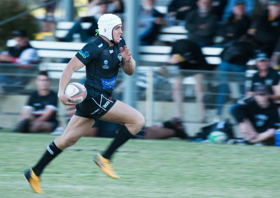 LEADER: Chris Logan and Dale Clacherty shared the tries in Maitland's 23-15 win against Nelson Bay. Picture: Lee Piggott