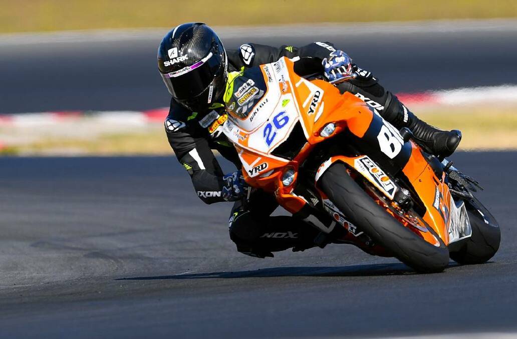 ALL STARS: Tom Edwards (pictured) will represent the road racing ranks along with Jack Passfield at the TT Masters at Kurri Kurri Speedway.
