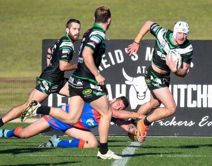 ATTACKING EDGE: Chad O'Donnell, Matt Soper-Lawler and James Bradley combined for seven tries against Wests Illawarra, including five by Bradley. Picture: Smart Artist
