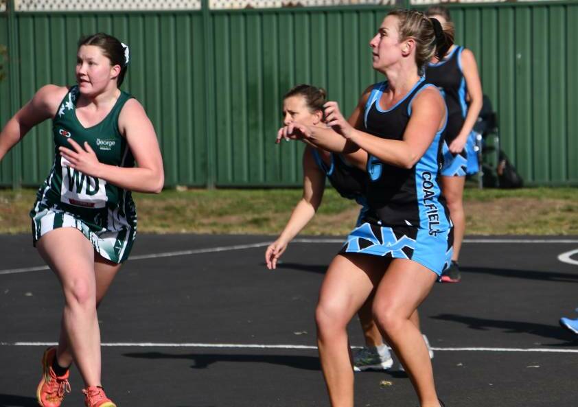 The George Tavern and NVY Comets (pictured in action last year), along with WRTNC Stangas, are unbeaten after the third week of the Maitland A-grade netball season