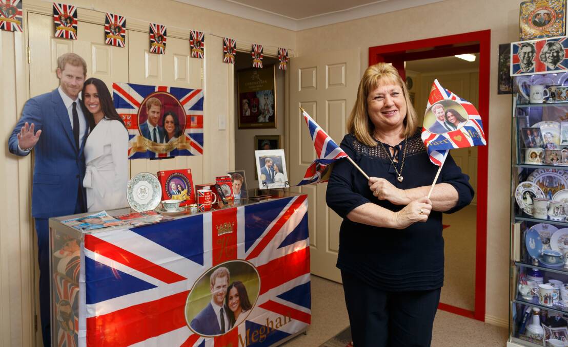 ENTHUSIAST: Monarchs in the Hunter owner Jan Hugo with some of the memorabilia she has collected in anticipation of the Royal wedding. Picture: Max Mason-Hubers 
