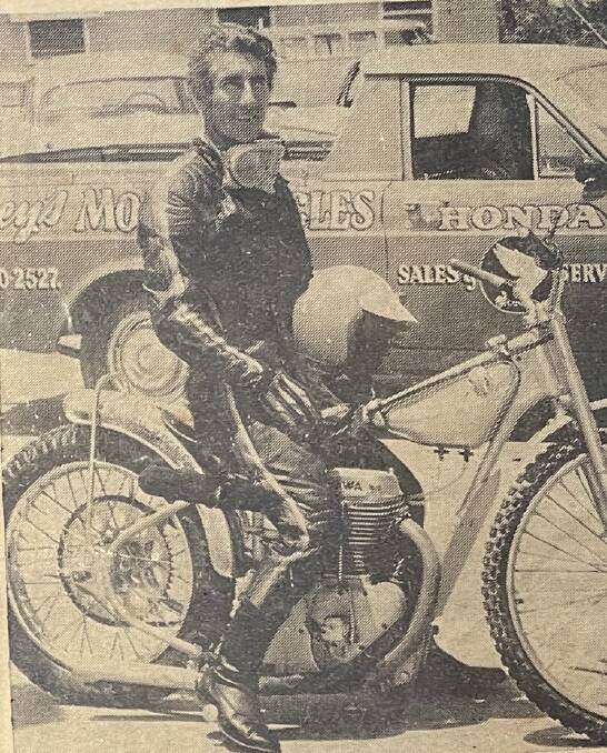 Brian Rooney in 1965, when he was a speedway rider.
