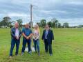 PLANS: Kurri District Business Chamber vice-president Toby Thomas, Cessnock City Council Ward D councillor Paul Paynter, Liberal candidate for Paterson Brooke Vitnell and Cessnock deputy mayor John Moores at Booth Park on Friday.
