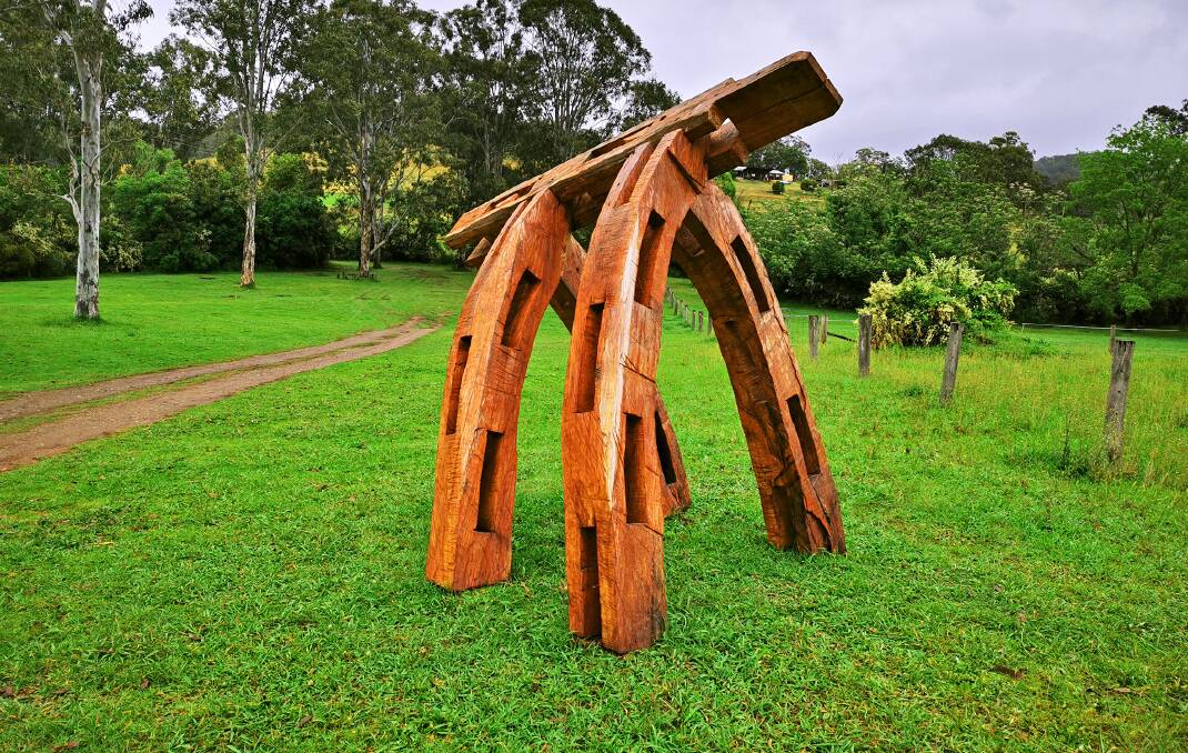 WINNER: Wollombi Valley Sculpture Festival's 2020 First Prize sculpture, 'Tongue and Groove' by Stephen King.