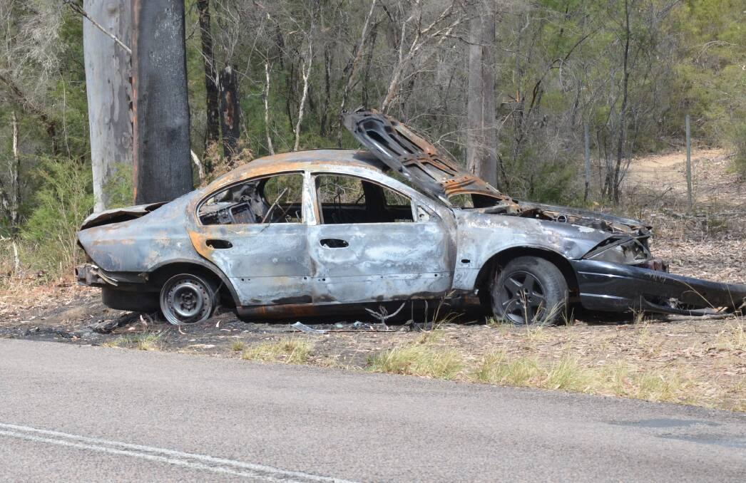 HAZARD: A burnt-out vehicle on Kearsley Road, Abernethy. A local resident said the vehicle was set on fire last Friday after being abandoned several days earlier.