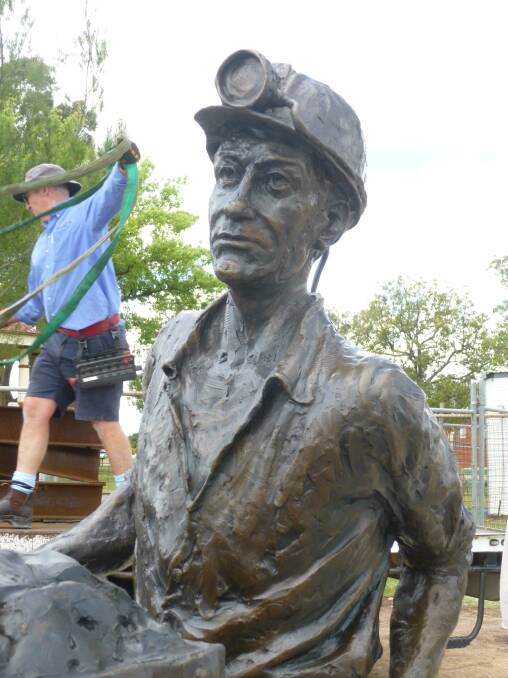 TRIBUTE: The wheeler is based on the late Tom Outram, who was involved with the pit horse statue project from the start. Picture: Towns With Heart
