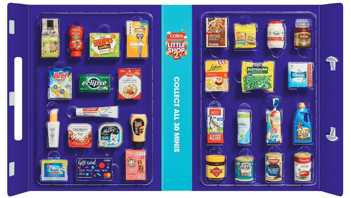 Coles is preparing to launch miniature plastic replicas of Australian supermarket products. Picture: AAP