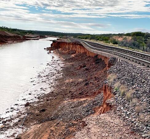 Just some of the damage discovered by work crews trying to restore rail links between the east coast to Perth and Darwin. Picture: ARTC.