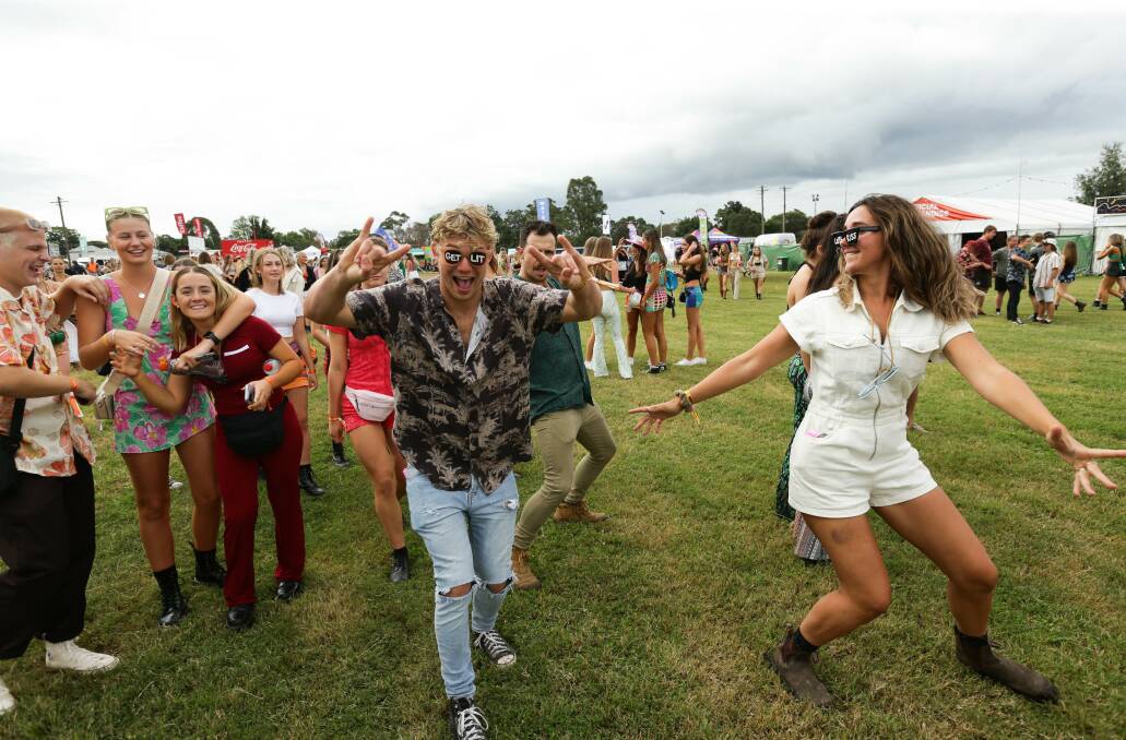 For Fun: Festival-goers in party mode in Maitland. 