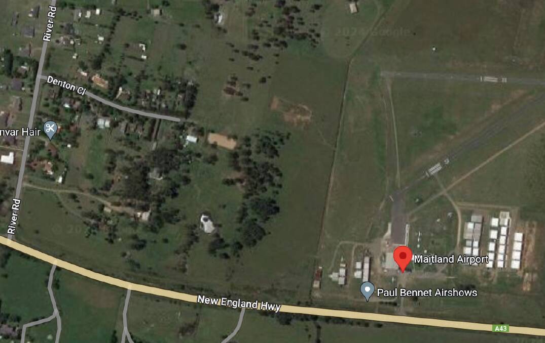 The development site, bounded by River Road, Denton Close and New England Highway at Windella, near Maitland Airport. Picture by Google Maps 