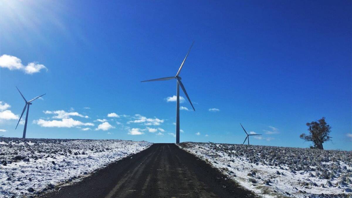 Wind Back: Prime Minister Scott Morrison said solar panels and wind farms were now commercially viable and no longer needed government subsidies. Image shows the Sapphire Wind Farm project in the New England area. 