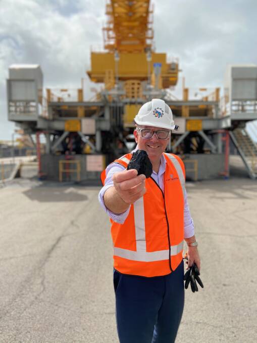 IF IT'S GOOD ENOUGH FOR SCOTT MORRISON: Keith Pitt at PWCS yesterday. Perhaps with a nod to the PM, who as treasurer in February 2017 brought a piece of coal into parliamentary question time, a gesture that may not have gone down the way he hoped. Mr Pitt, Queensland National and Resources Minister, has no doubts.