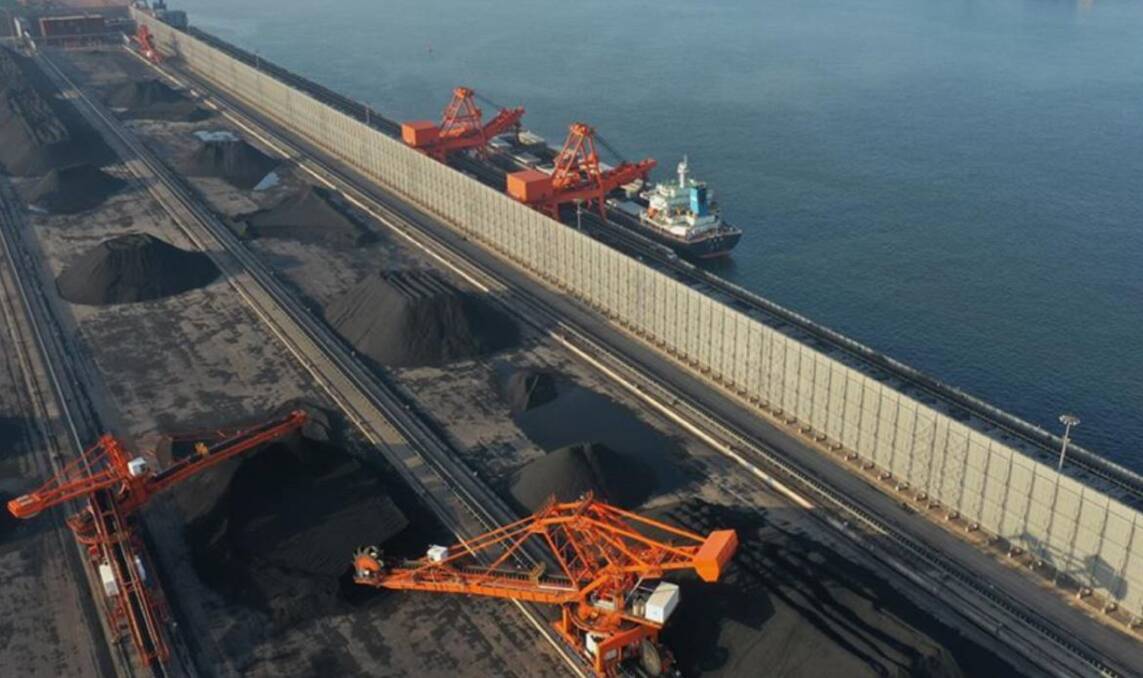 NO LONGER WANTED: Caofeidian Port in Tangshan, in north China's Hebei Province. This photo was part of the Global Times article announcing that Chinese power companies had been told not to buy Australian coal.