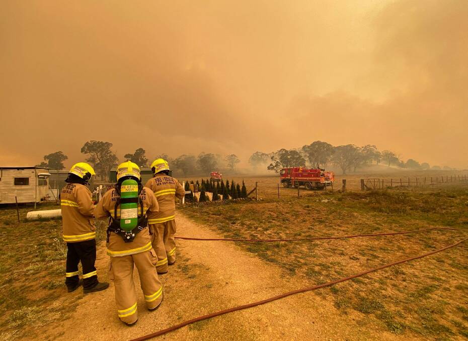 Inferno: Firefighters spent weeks battling the massive Guyra Road fire at Ebor, which was deliberately lit. Photo: Fire and Rescue NSW Armidale