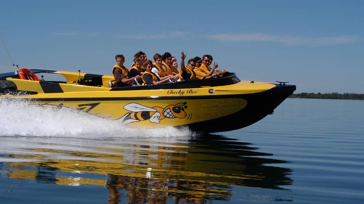 Made for adrenaline junkies … a jet boat ride on Lake Macquarie.