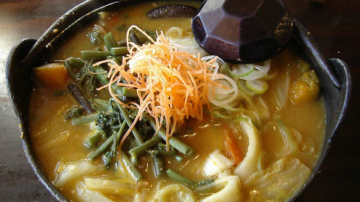 A piping hot bowl of brothy noodles from Hotokura Funari Kawaguchiko is the perfect way to warm up. 