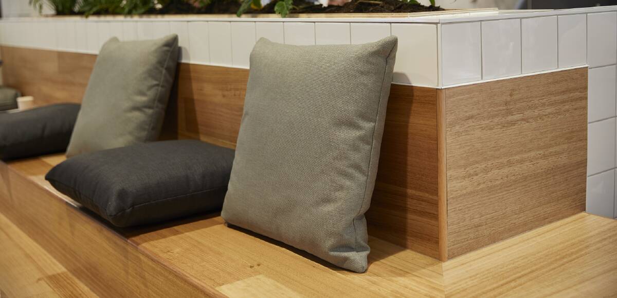 COFFEE IN COMFORT: The new store design at Stockland Greenhills provides a place to sit back and relax in cool and comfortable surrounds over a good cup of coffee.