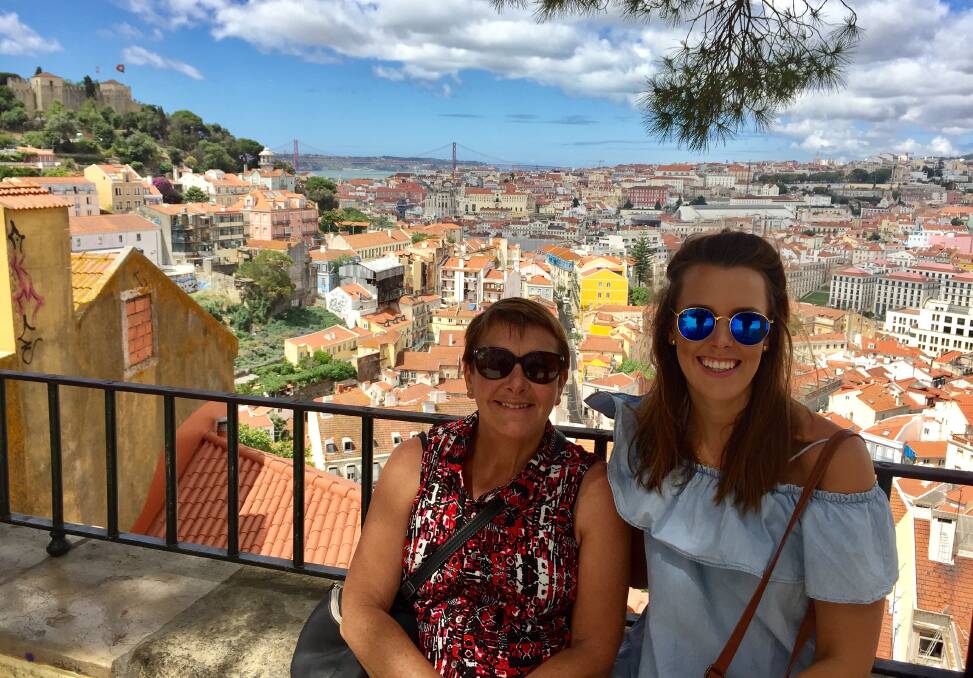 WORLD: Alison Llewellyn visting her daughter Brianna Dransfield in Lisbon in June.