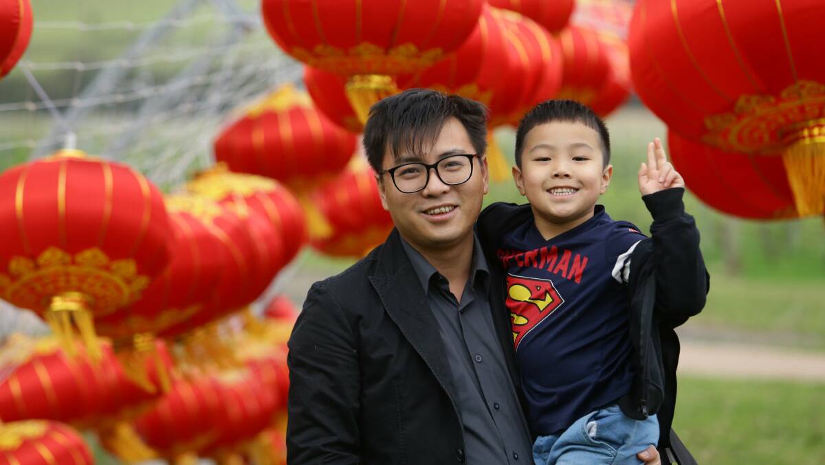 Official opening of the Festival of the Moon. Hope Estate, Pokolbin. Pictured from left, Andy and Anthony Yang, Singleton. Picture: JONATHAN CARROLL