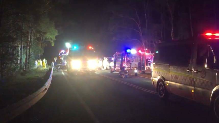 Site of the Singleton crash. Picture: Westpac Rescue Helicopter 